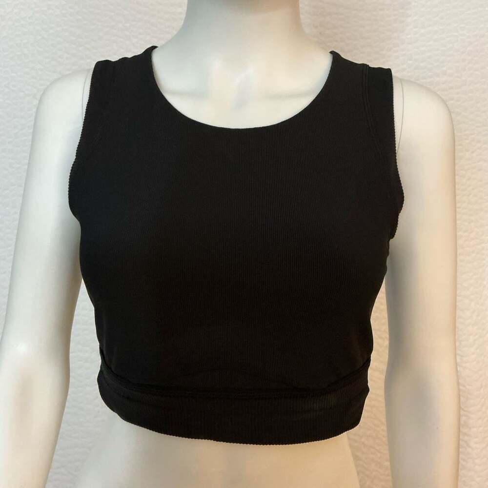 Lululemon Ribbed Crop Tank Top Black Size XS